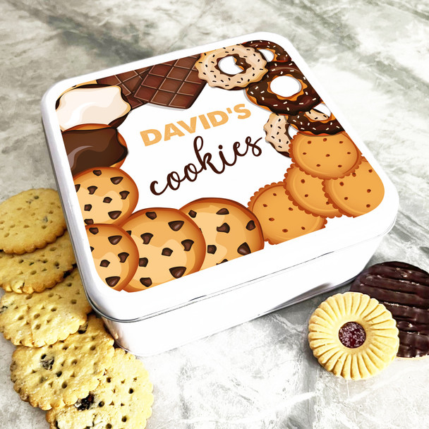Square Pastry Cookie Frame Personalised Biscuit Tin