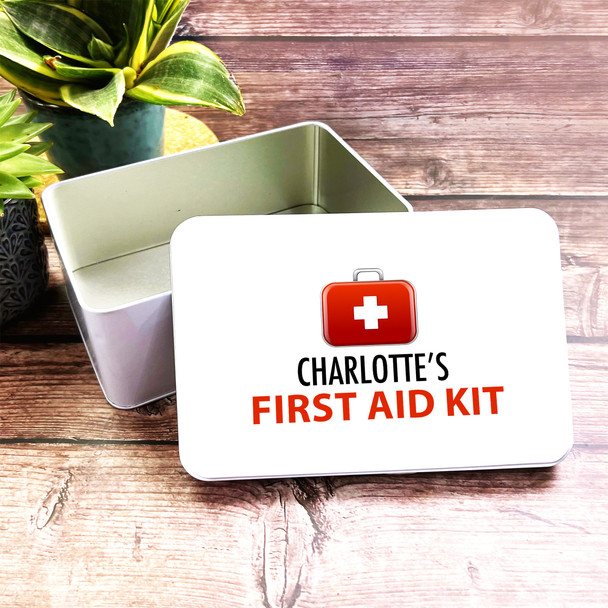 First Aid Bag Rectangle Personalised Medicine Tin
