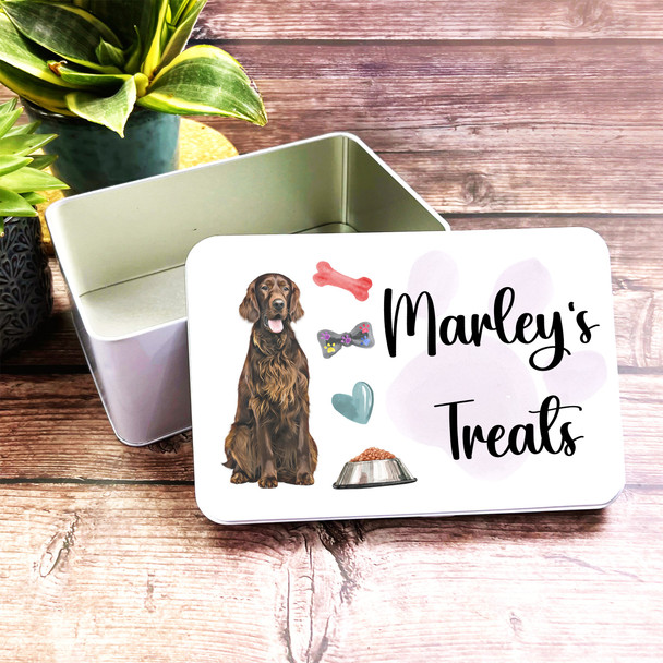 Rectangle Personalised Chocolate Brown Dog Biscuit Treat Tin