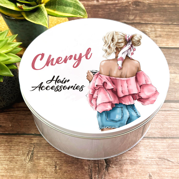 Round Fashion Girl Hair Accessories Personalised Beauty Tin
