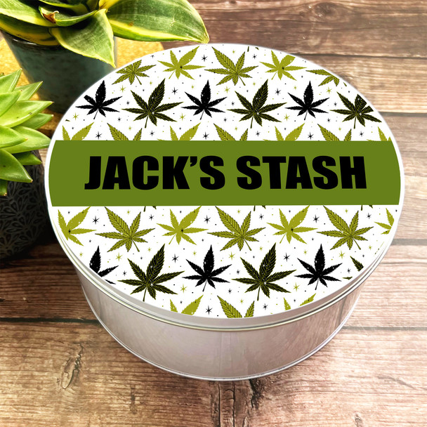 Round Weed Back Cannabis Smoker Personalised Smokers Tin