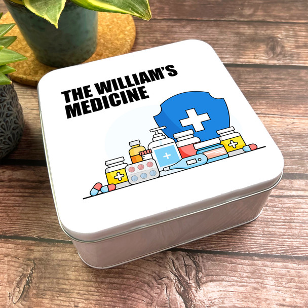 Square Family's Medicines Personalised First Aid Tin