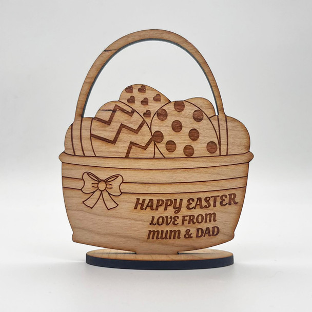 Happy Easter Basket Keepsake Ornament Engraved Personalised Gift