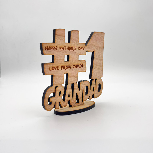 Father's Day No.1 Grandad Keepsake Ornament Engraved Personalised Gift