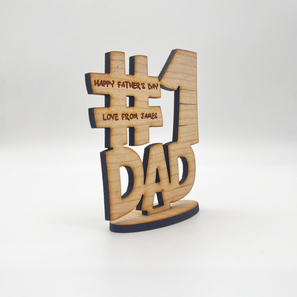 Father's Day No.1 Dad Keepsake Ornament Engraved Personalised Gift