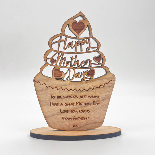 Mothers Day Cupcake Keepsake Ornament Engraved Personalised Gift