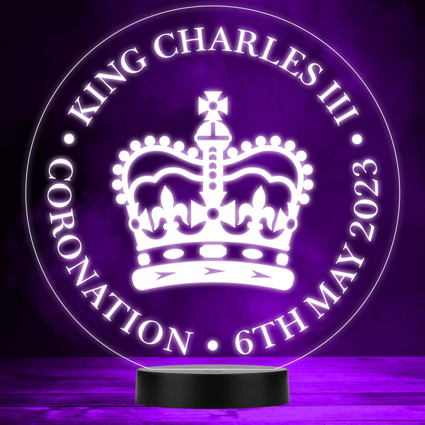 Royal Crown Coronation Day King Charles III Souvenir LED Colour Night Light