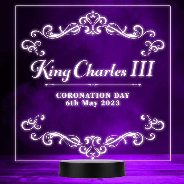 King Charles III Coronation Day 2023 Souvenir LED Colour Night Light