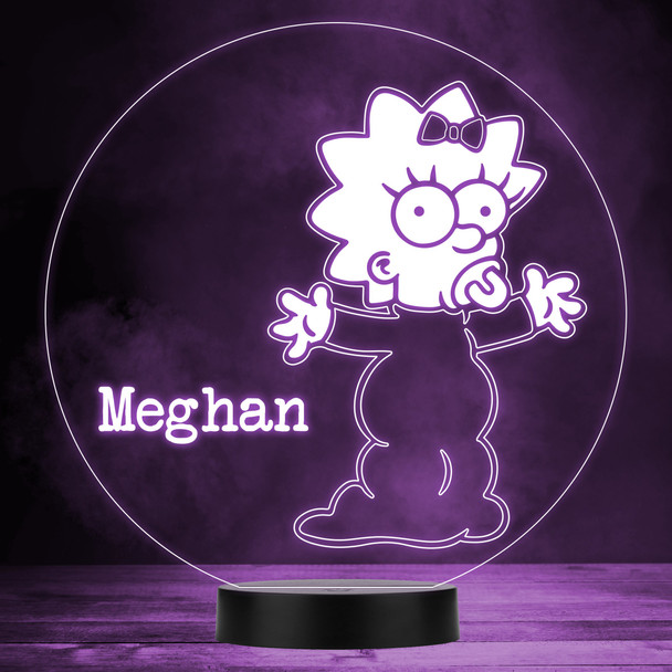 The Simpson's Family Maggie Kid's TV Personalised LED Multicolour Night Light