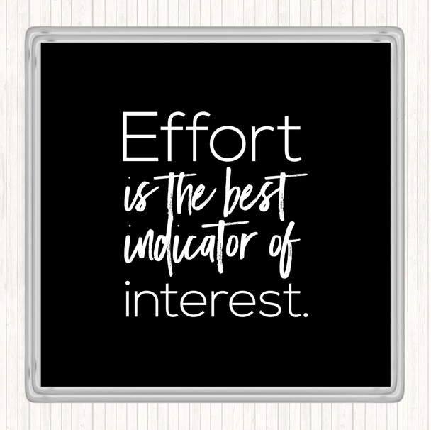 Black White Effort Is The Best Indicator Quote Coaster
