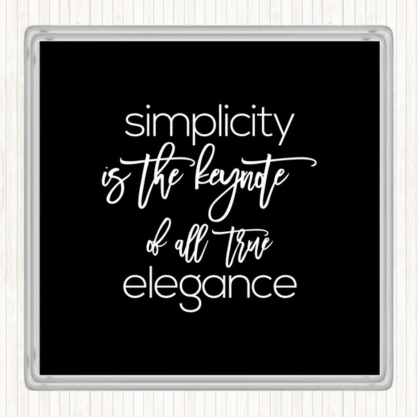 Black White Elegance Quote Coaster