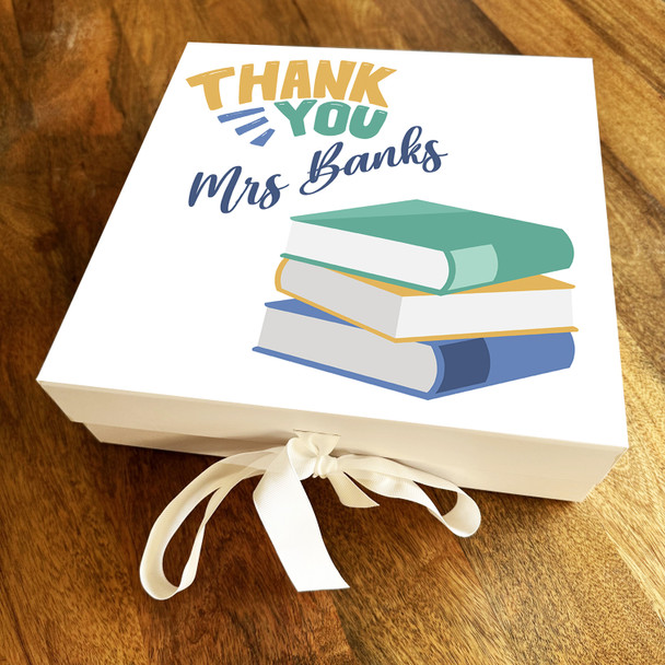 Square Books Thank You Teacher School Leavers Personalised Hamper Gift Box