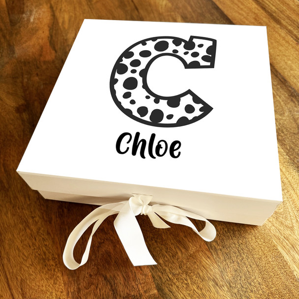 Square Dalmatian Spots Initial Letter C Personalised Hamper Gift Box