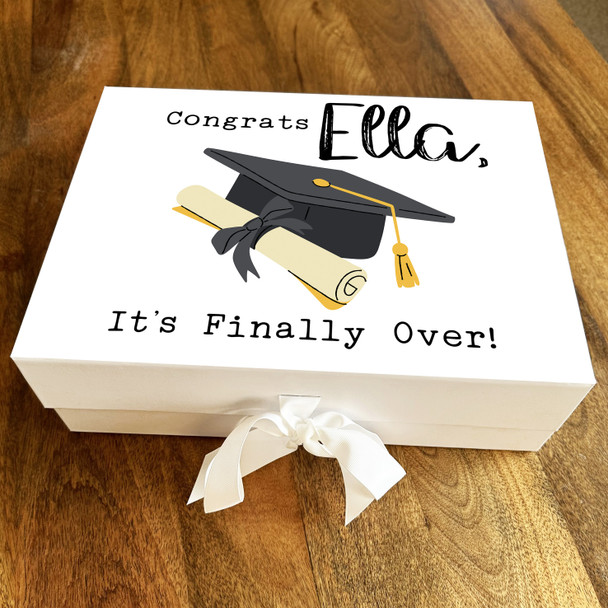 Graduation Cap & Scroll Diploma Congratulations Funny Personalised Gift Box