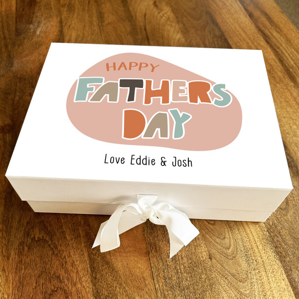 Happy Father's Day Chunky Retro Letters Dad Personalised Hamper Gift Box