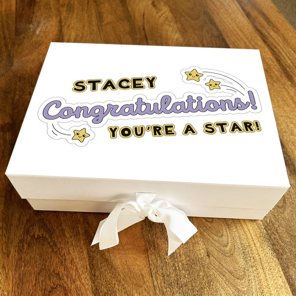 Lilac Congratulations & Shooting Stars You're A Star Personalised Gift Box