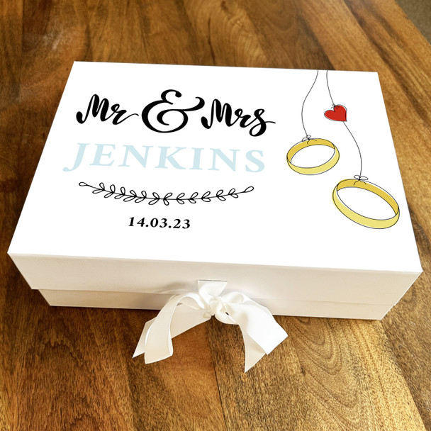 Mr & Mrs Just Married Personalised Wedding Day Keepsake Gift Memory Box