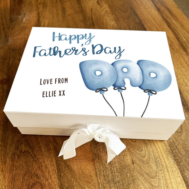 Pastel Blue Dad Balloons Happy Father's Day Personalised Hamper Gift Box Pastel Blue Dad Balloons Happy Father's Day Personalised Hamper Gift Box