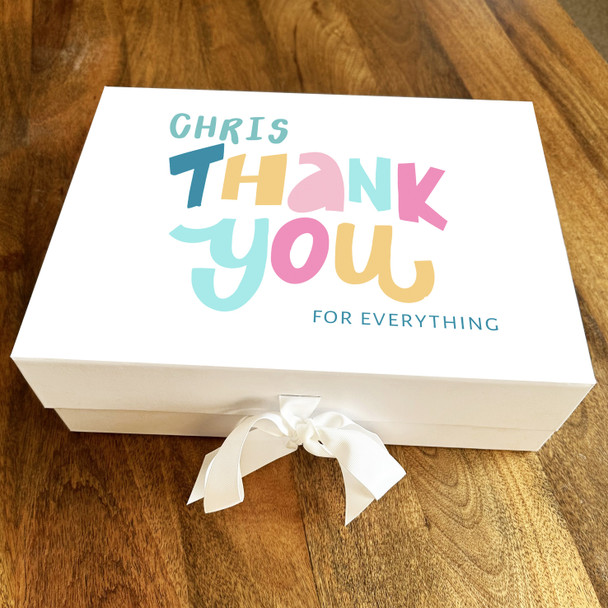 Pastel Lettering Thank You For Everything Gratitude Personalised Hamper Gift Box