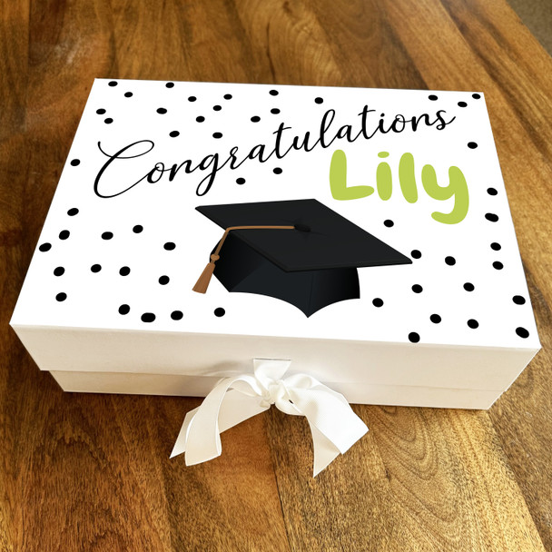 Polka Dot Graduate Congratulations On Your Graduation Personalised Gift Box