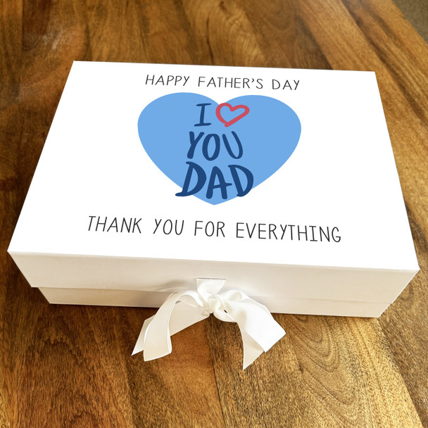 Blue Heart I Love You Thank You Dad Father's Day Personalised Hamper Gift Box