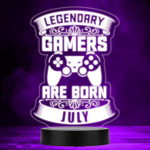 Video Gaming Legendary Gamers Birthday July Personalised Gift RGB Night Light
