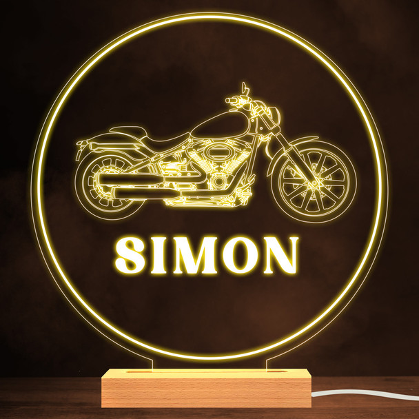 Harley Davidson Motorbike Silhouette Motorcyclist Personalised Gift Night Light