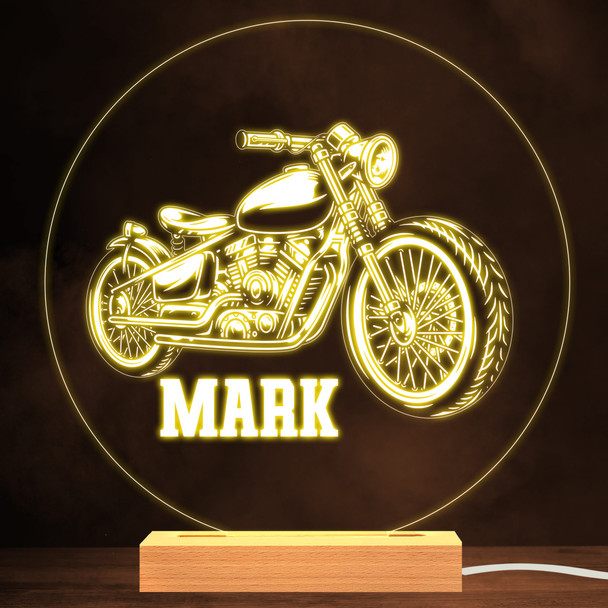 Motorcycle Cool Biker Motorcyclist Personalised Gift Warm White Lamp Night Light