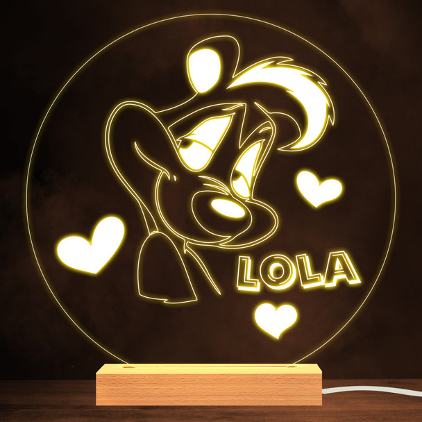 Pepé Le Pew Hearts Looney Tunes Kids Personalised Gift Warm White Night Light