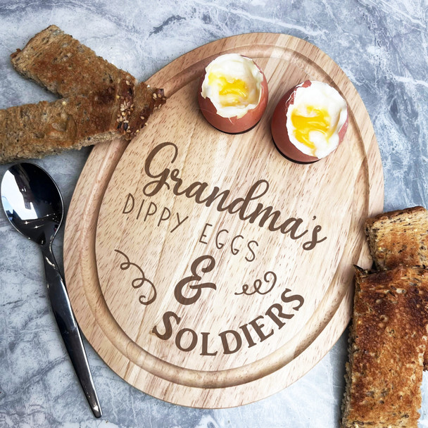 Dippy Eggs & Toast Grandma Personalised Gift Breakfast Serving Board