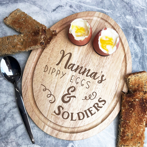Dippy Eggs & Toast Nanna Personalised Gift Breakfast Serving Board