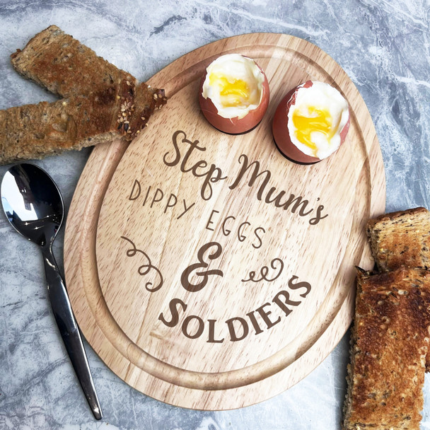 Dippy Eggs & Toast Step Mums Personalised Gift Breakfast Serving Board