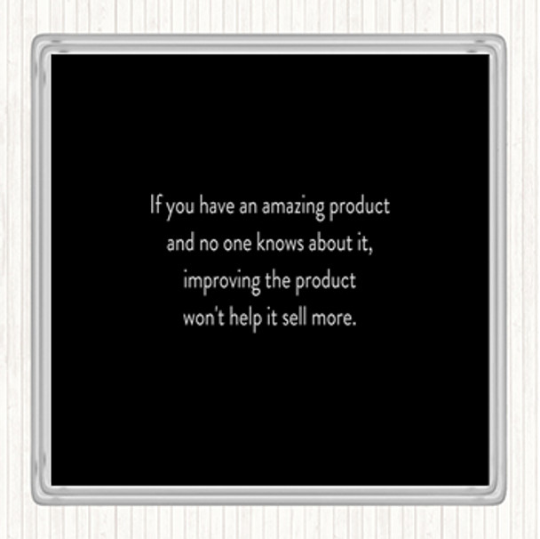 Black White Amazing Product Quote Coaster