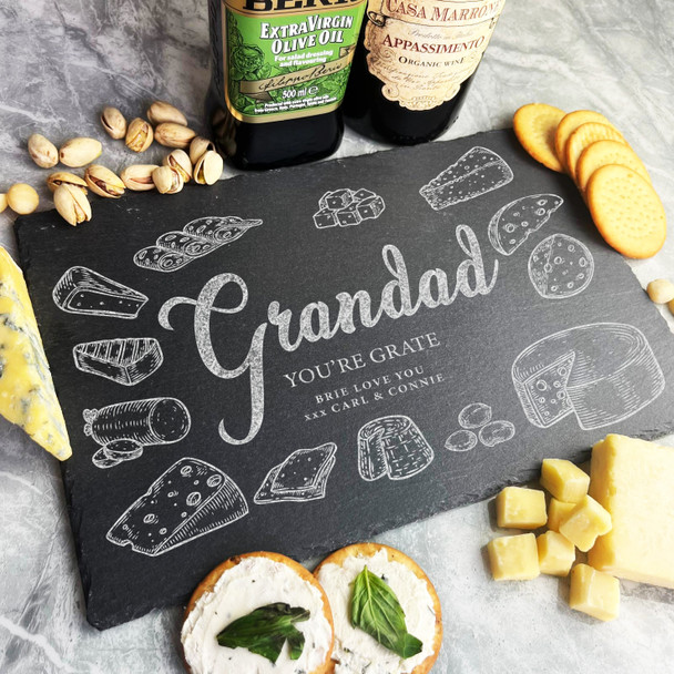 Grandad You're Grate Father's Day Birthday Personalised Slate Cheese Board