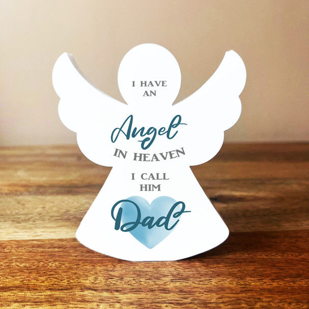 Angel In Heaven Dad Blue Heart Memorial Angel Memory Memorial Personalised Gift