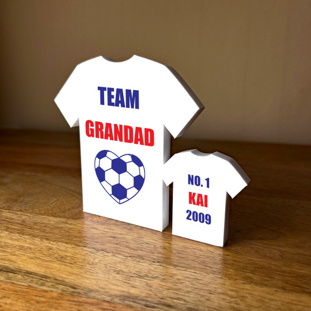 Any Colours Football Heart Team Grandad Family 1 Small Personalised Gift