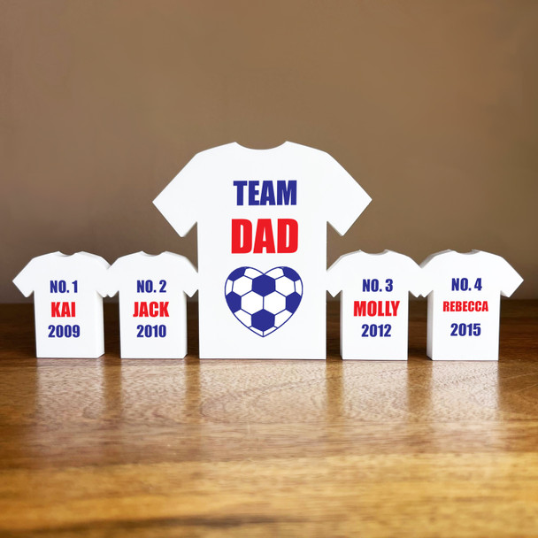 Any Colours Football Heart Team Dad Family 4 Small Personalised Gift Ornament