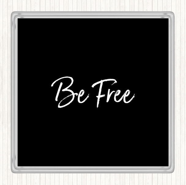 Black White Free Quote Coaster