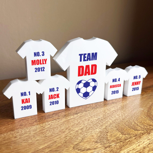 Any Colours Football Heart Team Dad Family 5 Small Personalised Gift Ornament