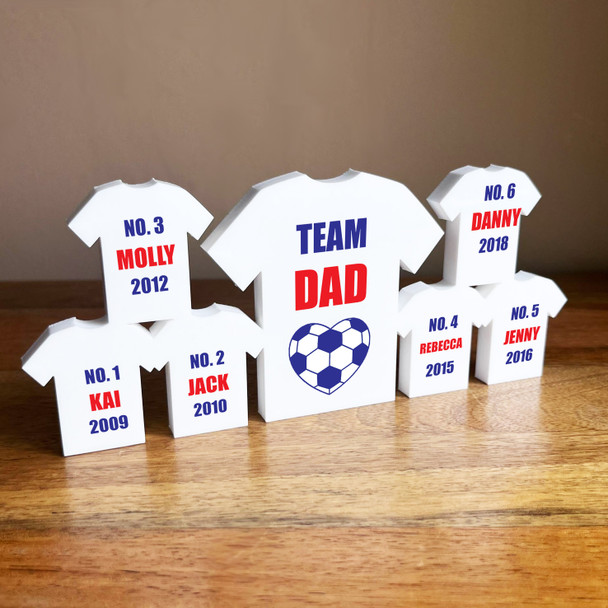 Any Colours Football Heart Team Dad Family 6 Small Personalised Gift Ornament