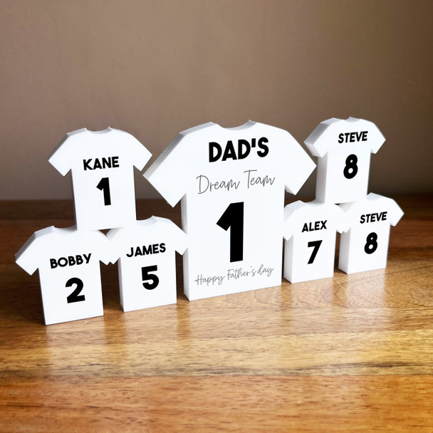Dad's Team Father's Day Football Black Shirt Family 6 Small Personalised Gift