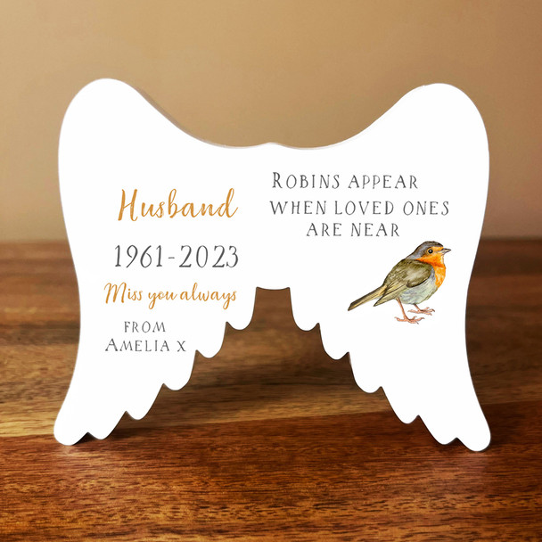 Husband Bird Robins Appear Loved Ones Are Near Wings In Memory Memorial Gift