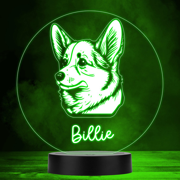 Corgi Dog Pet Silhouette Colour Changing Personalised Gift LED Lamp Night Light