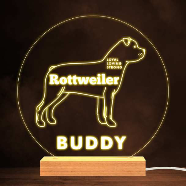 Rottweiler Dog Pet Personality Warm Lamp Personalised Gift Night Light