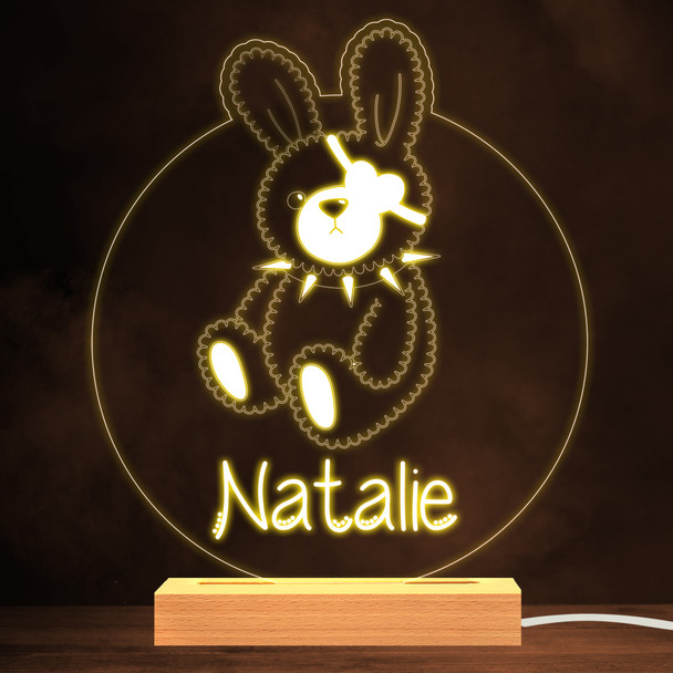 Spooky Gothic Bunny Rabbit Toy Warm White Lamp Personalised Gift Night Light