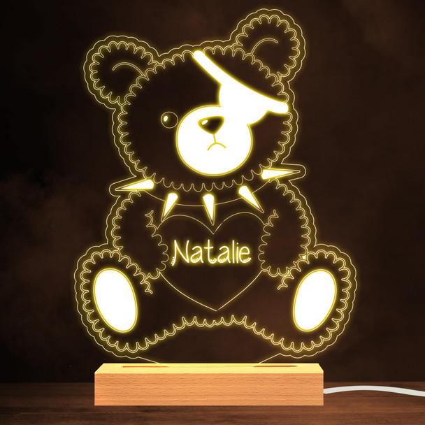 Spooky Gothic Dead Teddy Bear Toy Warm White Lamp Personalised Gift Night Light