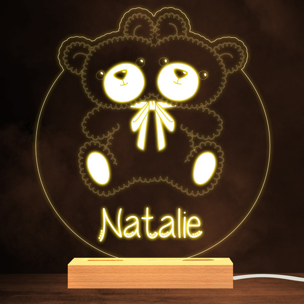 Two Headed Scary Teddy Bear Warm White Lamp Personalised Gift Night Light