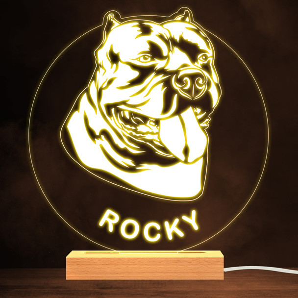 American Bully Dog Pet Silhouette Warm White Lamp Personalised Gift Night Light American Bully Dog Pet Silhouette Warm White Lamp Personalised Gift Night Light