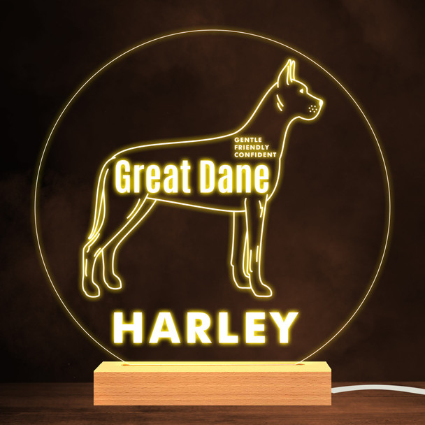 Great Dane Dog Pet Personality Warm Lamp Personalised Gift Night Light