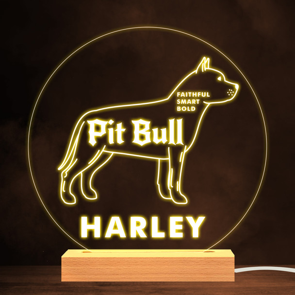 Pit Bull Dog Pet Silhouette Personality Warm Lamp Personalised Gift Night Light